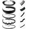 SuPoo 5pcs Black Zig Zag Headbands Plastic Headbands for Women Non Slip Hard Hair Comb Head Bands with Teeth Various Women’s Headbands Comfortable Hair Bands Cute Hair Accessories