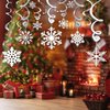 Zayvor 40Ct Christmas Snowflake Hanging Swirl Decorations,Christmas Hanging Ceiling Streamers Snowflake Hanging Swirls and Strings Decoration, Winter Party Wonderland Xmas Holiday Decor Supplies