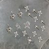30 Pcs Star Nail Charms 3D Alloy Crystal Stars Nail Silver Star Nail Art Charms for Acrylic Nails Star Designs Nail Rhinestones Gems for Women and Girls DIY Jewelry Decoration Nail Supplies