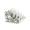 NYFASHION101 Women's Elegant Bridal Rhinestone Tiara Pattern Hair Comb HC4300, Simulated Pearl, Silver-Tone