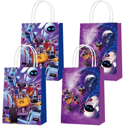 Mnhjkiuo 16 Pack Walle Party Gift Bags Party Decorations, Birthday Party Favors Treat Candy Goodie Bags for Science Fiction Movie Theme Fans Birthday Shower Party