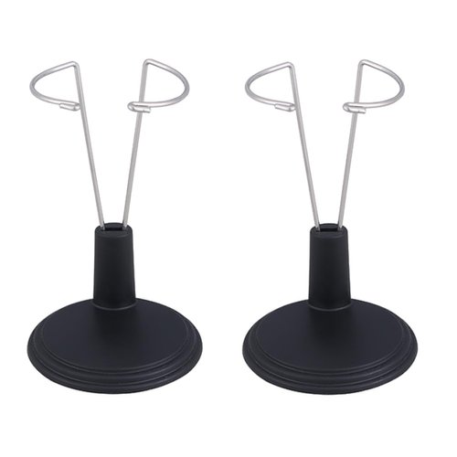 jojofuny Doll Stands for 8- inch Dolls, 2pcs Black Action Figure Stand Portable Fashion Dolls Organizer Display Bracket Doll Holder for Home Decoration, 25cm