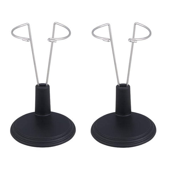 jojofuny Doll Stands for 8- inch Dolls, 2pcs Black Action Figure Stand Portable Fashion Dolls Organizer Display Bracket Doll Holder for Home Decoration, 25cm