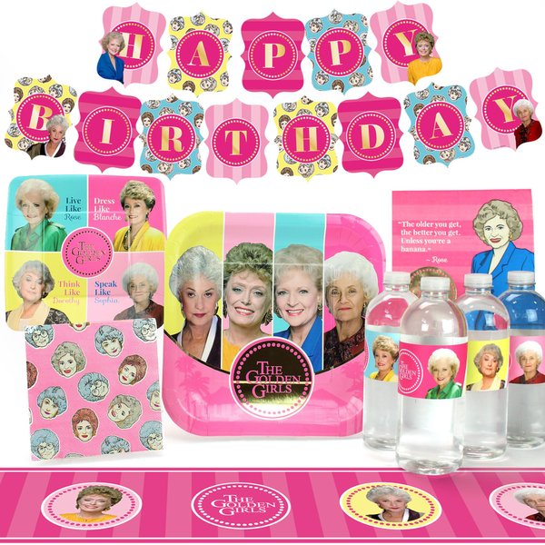 Golden Girls Party Supplies (Standard) Birthday Party Decorations with Happy Birthday Banner, 58 Piece Set - 40th birthday decorations, 50th birthday decorations for women, bridal shower decorations
