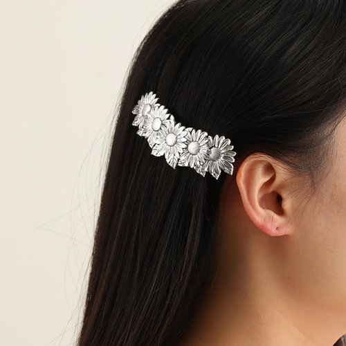 Amaxer Viking Gold Silver Barrettes for Women Girls Celtic Hair Clips for Thick Thin Hair Vintage French Hair Clips Hair Styling Accessories(Antique Gold-Sunflower)