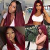 BilltiiWW Ombre Burgundy Straight Human Hair Bundles 1B99j Straight Bundles Black and Wine Red Two Tone Brazilian Human Hair Extensions Soft and Silky for Black Women 18 20 22 Inch