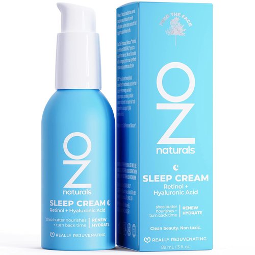 OZNaturals Sleep Cream - Night Cream with Hyaluronic Acid and Shea Butter - Smooths Skin and Targ...