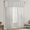 Madison Park White Curtains For Living room , Transitional-Rod Pocket Curtains For Bedroom , Andora Embroidered Back Tab Fabric Window Curtains , 50" x 95", 1-Panel Pack