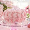 CIEHER Pink Small Crown for Girls Cake Topper Mini Crown Girls Princess Tiara Birthday Crown Wedding Cake Flower Decorations