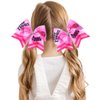 Pink Ribbon Cheer Breast Cancer Awareness Cheer Bows Ponytail Holder Hair Bow Printed Cheerleader Elastic Band Hair Bow Hair Band Handmade Hair Access for Women 2PCS