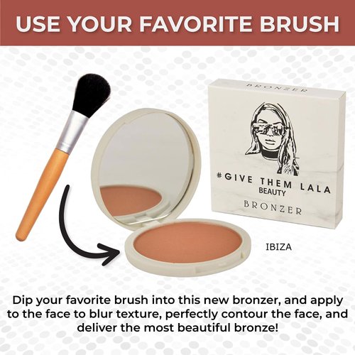 GIVE THEM LALA BEAUTY Bronzer Powder - BARBADOS Tan Color Butter Bronzer - Luxurious Matte Bronzer Available in Four Shades - Cruelty Free Face Bronzer For Contour, Blush, and Natural Flawless Glow