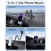 APPS2Car Car Phone Holder Mount Gooseneck Dashboard Windshield Suction Cup Phone Mount Anti-Shake Stabilizer Phone Car Cradle Compatible with All Cellphones & Thick Phone Case-H3S Carbon Fiber Style