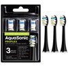 AquaSonic Proflex Replacement Brush Heads | for Whiter Teeth & Gum Care | Compatible with Many AquaSonic Toothbrush Handles (3 Pack Black)