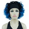 Lydell 12" Super Curly Wigs Ombre Black Blue Hair Synthetic Headband Wigs (1+T4330)