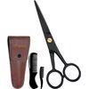 WAJEES Beard Scissors for Men A Complete Set of Grooming Scissors Men, 1 Mustache Comb, & 1 Beard Grooming Comb in a Carrying Pouch Perfect Mustache Scissors, Men’s Facial Hair Scissors