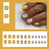24Pcs Fall Nails Press on Nails Short Square Fake Nails Thanksgiving Acrylic Nails with Gold Foil Leaf Letter Design Glue on Nails Autumn Full Cover Stick on Nails Maple Leaves Acrylic Nails for Women