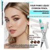 Microblade Eyebrow Pen,4 Tip Eyebrow Pencil,Waterproof Microblading Eyebrow Tattoo Pen,Long Lasting Smudge Proof Eye Brow Pen Pencils for Women(Dark Brown)