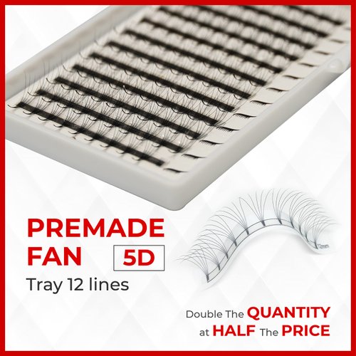 THE LASH SUPPLY 120 Fans, 5D Premade Fan Eyelash Extensions, C/D Curl, 8-15mm Length, 0.07 Thickness, 12 Lines, Volume Lash Extensions, Natural and Long-lasting Curl