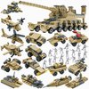 WW2 Army Building Blocks Toys Set Compatible with Lego, Create a German Dora Cannon or 16 Small Military Vehicles, with 20 Toy Soldiers, for Boys Kids Age 6 7 8 Year Old