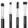 Eyebrow Brush - Duo Eye Brow Spoolie - Angled Eyeshadow Eyeliner - Precision Flat Definer - Small Shader - 3 Piece Makeup Brush Set - Cruelty Free Synthetic Bristles