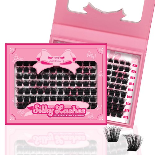 Lash Clusters, 108 Pcs Individual Lashes Soft Cluster Lashes DIY Lash Extension 8-16mm Eyelash Clusters Volume Wispy Lashes Super Thin Band Reusable(Thoughtful,D-8-16mix)