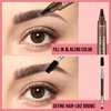 iMethod Microblading Eyebrow Pen - Eyebrow Pencil Magical Upgraded Eye Brow Pencils for Women with 4 Fork Tip & Spoolie Brush for Natural-Looking Hair-Like Defined Brows, Last All-Day, Dark Brown