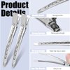 YGDZ Duck Billed Clips, 30pcs 3.5 Inch Metal Alligator Curl Hair Clips with Holes for Styling, Coloring, Thick Hair Rollers, Salon Use, Silver