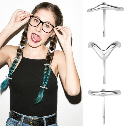 3 Pcs Ponytail Holder Hair Clips Metal High Ponytail Hair Buckles Decorative Barrettes Ponytail Cuff Strong Hold French Fine Hair Jaw Clips Accessories for Women (Silver)