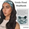 SAWINDA Boho Headbands for Women Elastic Non-Slip Floral Pattern Head Band Wide Twisted Knot Hair Bands Sweats Bandanas Workout Yoga Sports Hair Wraps Accessories for Girls (Pack of 4)