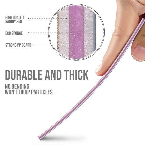 Morary Nail File 100/180 Grit Nail Files for Natural Nails Acrylic Nails Double Sided Emery Board Fingernail Files Limas para Acrilico 12 Pack