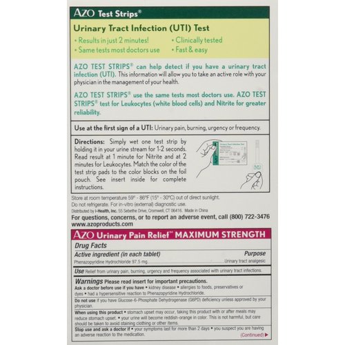 AZO Urinary Tract Infection Test Strips, 3-Count Boxes (Pack of 2)(Packaging may vary)