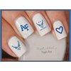 40pc Nail Art Decals WaterSlide Nail Transfers Stickers - Military US Air Force AF Blue Wings Heart Nail Decals - Salon Quality! DIY Nail Accessories
