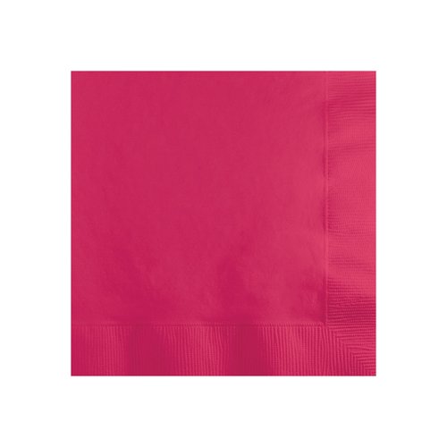 Creative Converting Touch of Color 2-Ply 50 Count Paper Beverage Napkins, Hot Magenta