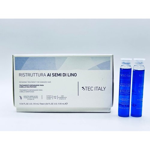 Tec Italy Recunstruct Hair Treatment Al Semi Di Lino 12 Count Ampolletas
