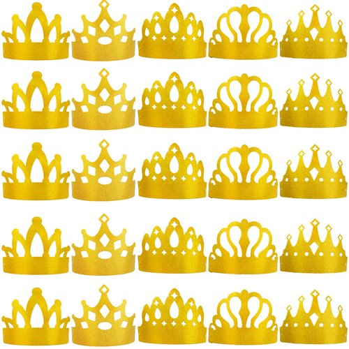 Birthday Crowns for Kids Classroom 25 Pack Sparkle Paper Crowns Classroom Birthday School Family VBS Party Supplies Preschool Classroom Must Haves