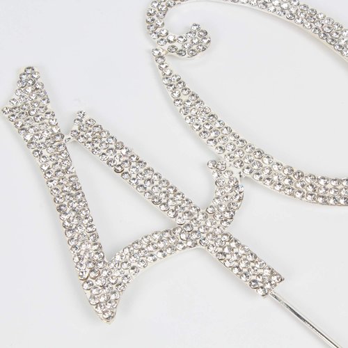 Hatcher lee Bling Crystal 40 Birthday Cake Topper - Best Keepsake | 40th Party Decorations Silver