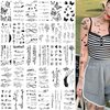 30 Sheets Butterfly Temporary Tattoos for Women Girls 3D Butterfly Flower Sexy Fake Tattoo Stickers Waterproof Body Art Black Temp Tattoo Paper (Black Butterfly Flower)