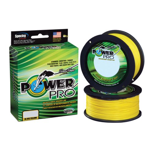 POWER PRO Spectra Fiber Braided Fishing Line, Hi-Vis Yellow, 300YD/80LB