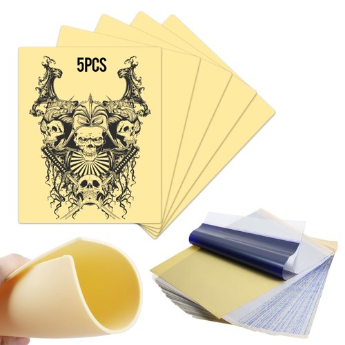 30Pcs 2 IN 1 Tattoo Practice Kit-5pcs 3mm Tattoo Silicone Fake Skin with 25pcs Transfer Paper,for Eyebrow Tattooing,Microblading,Double Sided Fake Skin for Beginners & Experienced Artist (5.9x7.8")