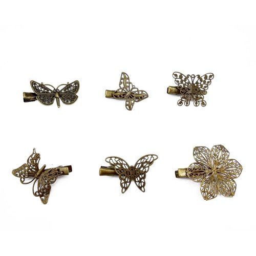 yueton?Pack of 6 Vintage Hairpin Butterfly Dragonfly Flower Shape Hair Clip Headwear Lady Hair Ac...