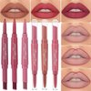 MYUANGO 6Pcs Matte Velvet Lipstick + Lip Liner and Lipstick Set - Long Lasting Vegan Lip Liner and Gloss Kit for Colorful and Defined Lips - Matte Lip Stick and Lip Liner Set
