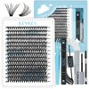 KevKev Lash Extension Kit 300Pcs Lash Clusters Kit DIY Eyelash Extension Kit with Lash Bond and Seal Eyelash Remover Lash Applicator Wispy Lashes Look Like Extensions Gift Kit (30D, D-10-18mix)