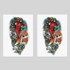 Oottati 2 Sheets Arm Thigh Waterproof Temporary Tattoo Stickers Wave Flower Lotus Koi Carp Fish