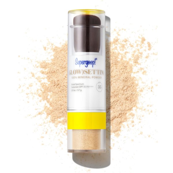 Supergoop! (Glow)setting Powder 100% Mineral SPF 35 Setting Powder Sunscreen, Translucent - 0.13 oz - Makeup Setting Powder + Broad Spectrum SPF 35 PA+++ Sunscreen