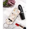 KLLRO RUO Chapstick Holder Keychain Fashion Lipstick Sleeve Lip Balm Portable Pocket Lip Gloss Tube Holder Clip-on Makeup Travel Accessories - Cute Rainbow Flowers