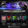 OPT7 Aura Pro Interior Car Lights with Smart App Control, Color Change, Music Sync Inside Ambient Lighting Kit, Car LED Lights Under Dash Accessories, Charger Adapter 12V, 4pc Single Row LED Strip