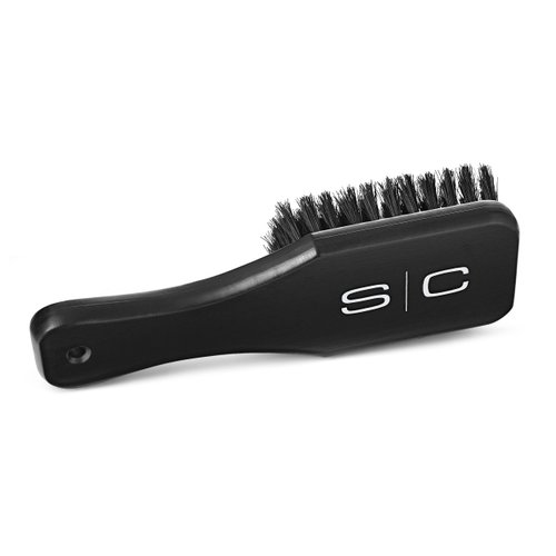 StyleCraft Professional Barber Patagonian Gentle Natural Bristle Square Paddle Hair Brush Black