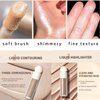 MEICOLY Liquid Highlighter Luminizer,Soft Pinch Liquid Blush Dewy Cheek Tint,Matte Finish Liquid Contour,Highlight Bronzer Shaping Trimming Stick Set,Pearl White Highlighter+Nude Pink Blush+Contour