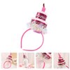 NUOBESTY Happy Birthday Cake Headband Cupcake Hairband Sequins Headpiece Band Party Hair Hoop Birthday Tiara Hair Accessories for