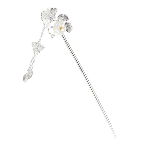 Ginkgo Leaf Flower Hair Pins Chinese Chopstick for Women Hair Sticks Japanese Hair Chopstick Bun Maker Long Hair Handmade Chignon Maker Hair Accessories (Ginkgo)